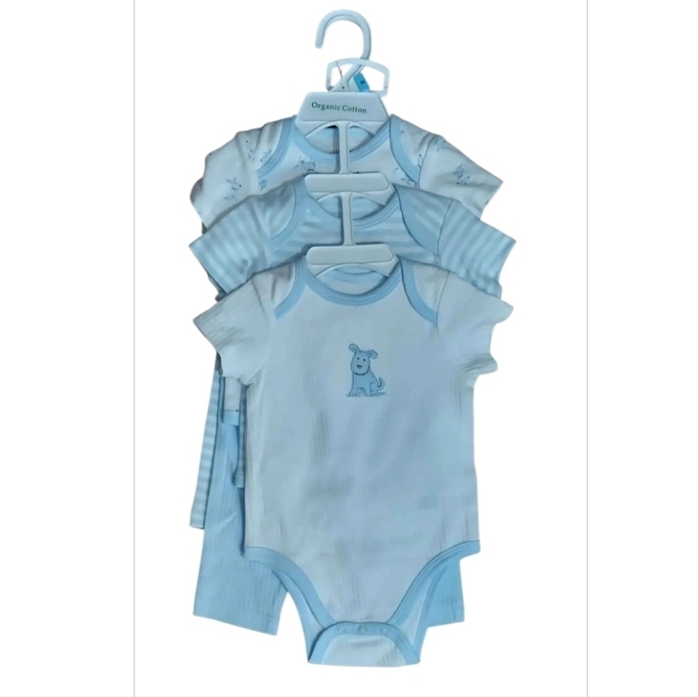 NWT Little Me Organic Pups 5 PC Bodysuit & Pant Set  ~sz 6 MOS